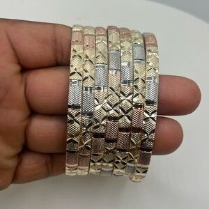 Gold fillled chic tri- tones semanario bangles